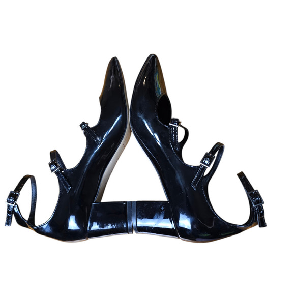 Tahari Rebecca Black patent leather Mary Jane heels adjustable straps size 6.5 - Picture 3 of 7